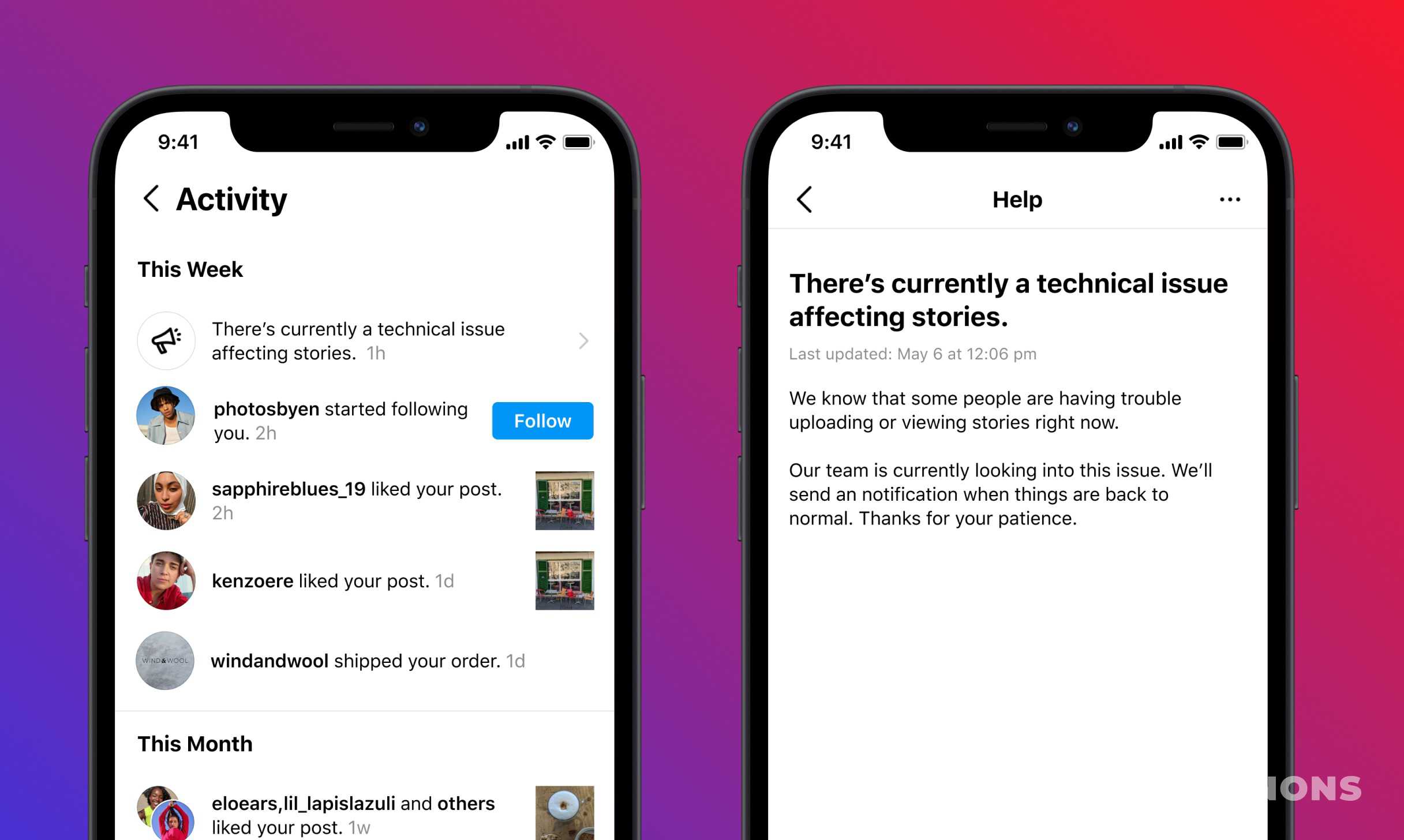 Instagram начнет оповещать пользователей о внутренних сбоях приложения