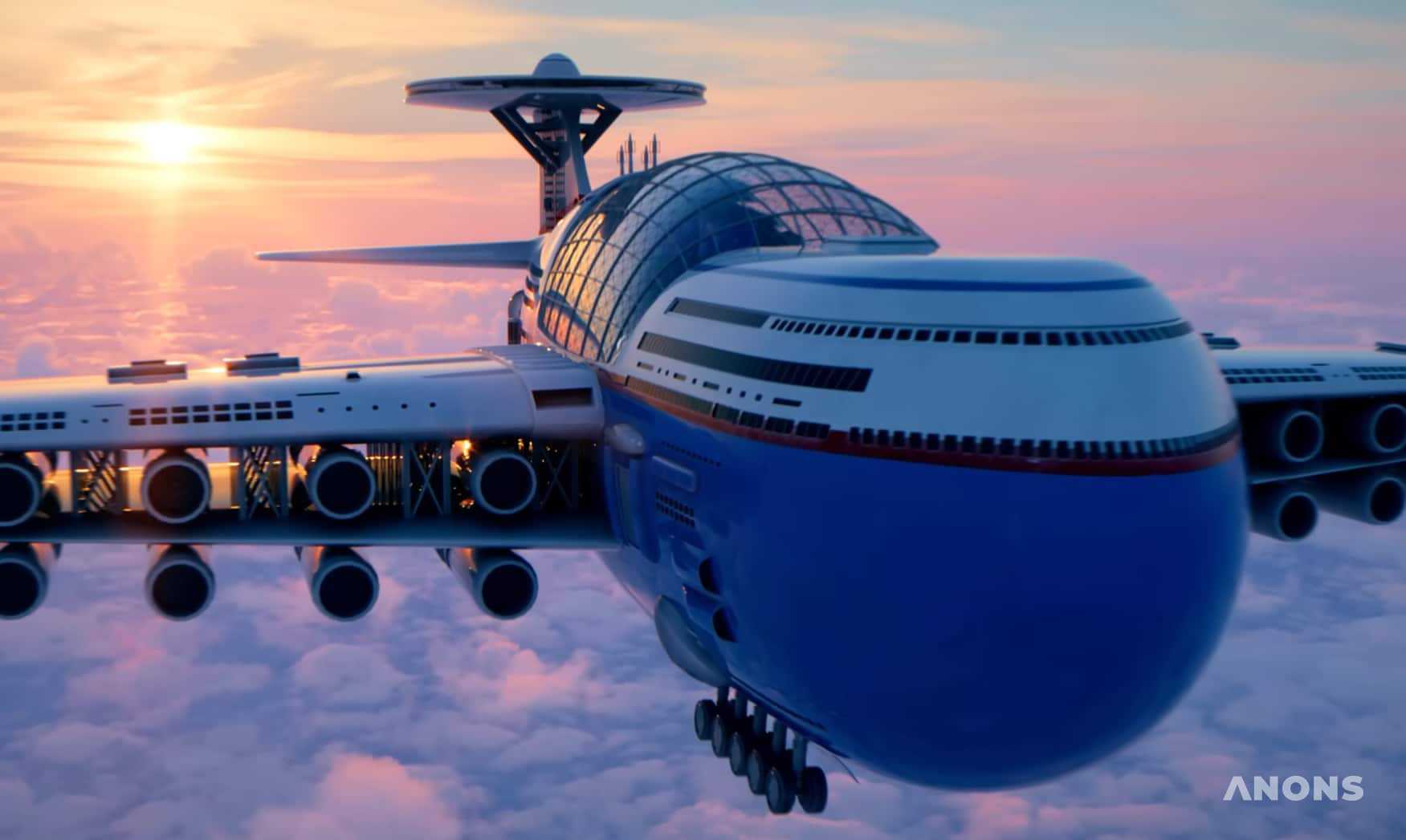 Представлен концепт гигантского самолёта-отеля на 5000 постояльцев
