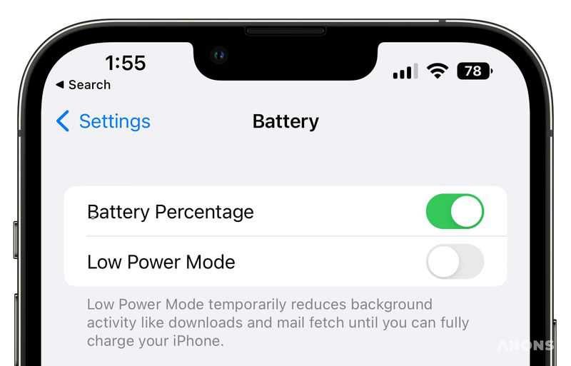 Apple возвращает процент заряда батареи в строку состояния iPhone