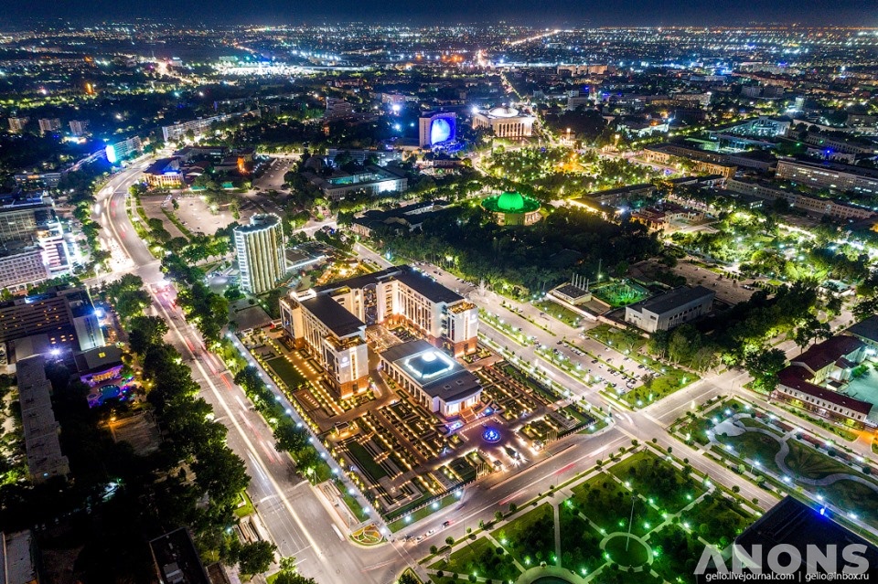 Высотная фотосъёмка прекрасного Ташкента