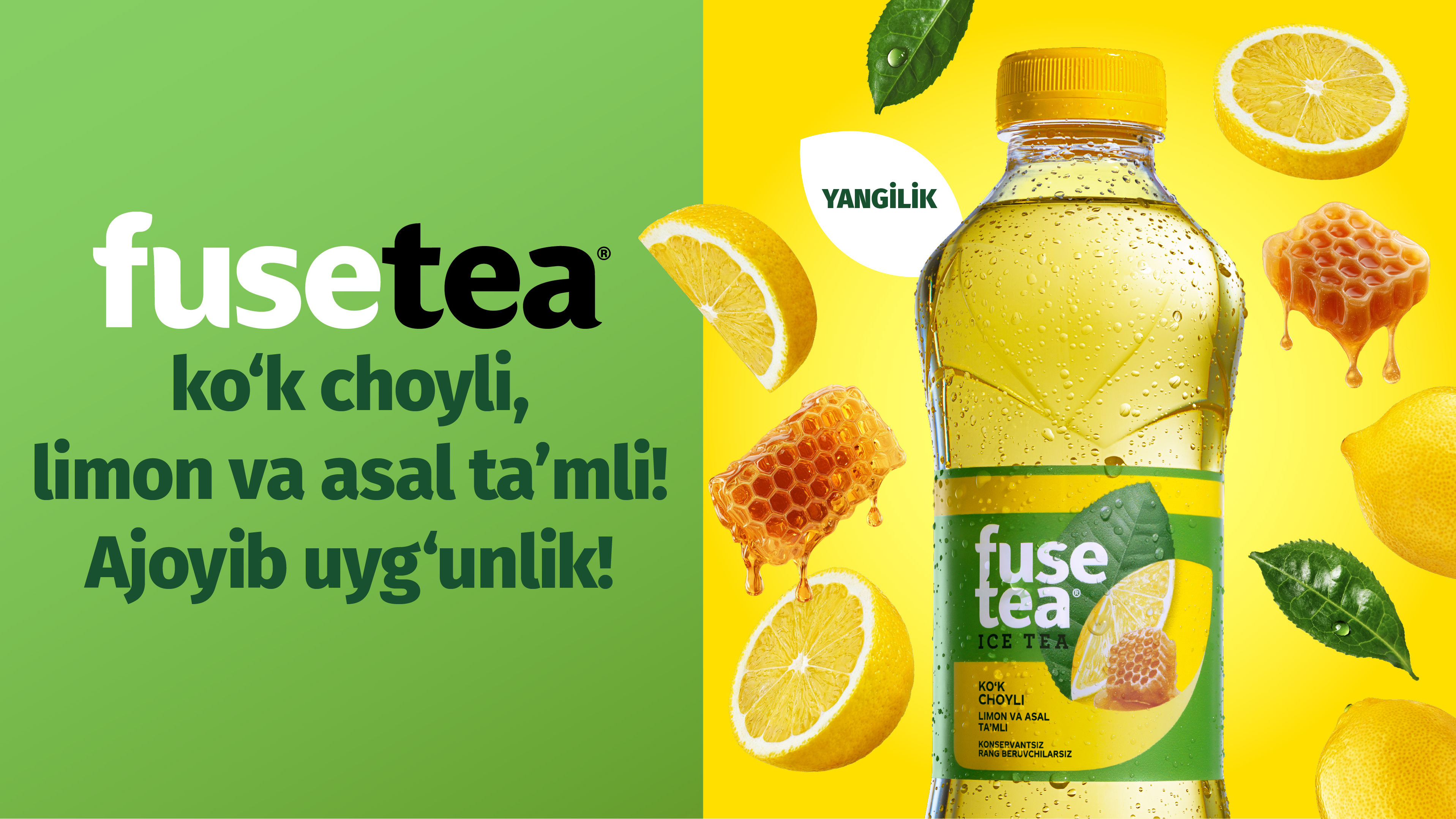 Fuse Tea выпустил новый вкус: зелёный чай с лимоном и мёдом в Узбекистане